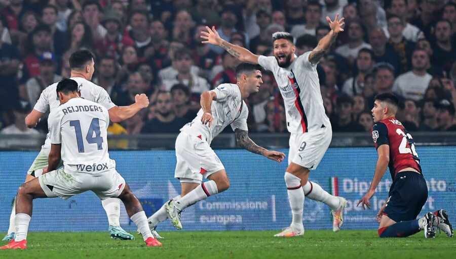 pulisic-and-giroud-decisive-with-genoa,-milan-leading-alone