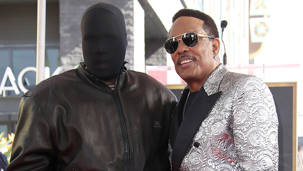 kanye-west-covers-his-entire-face-in-a-black-mask-at-charlie-wilson’s-walk-of-fame-ceremony