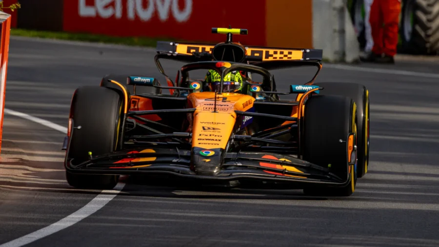 lando-norris-precedes-charles-leclerc’s-ferrari-in-final-free-practice-in-canada